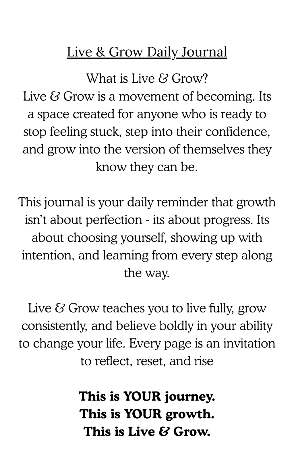 4 Week Daily Journal