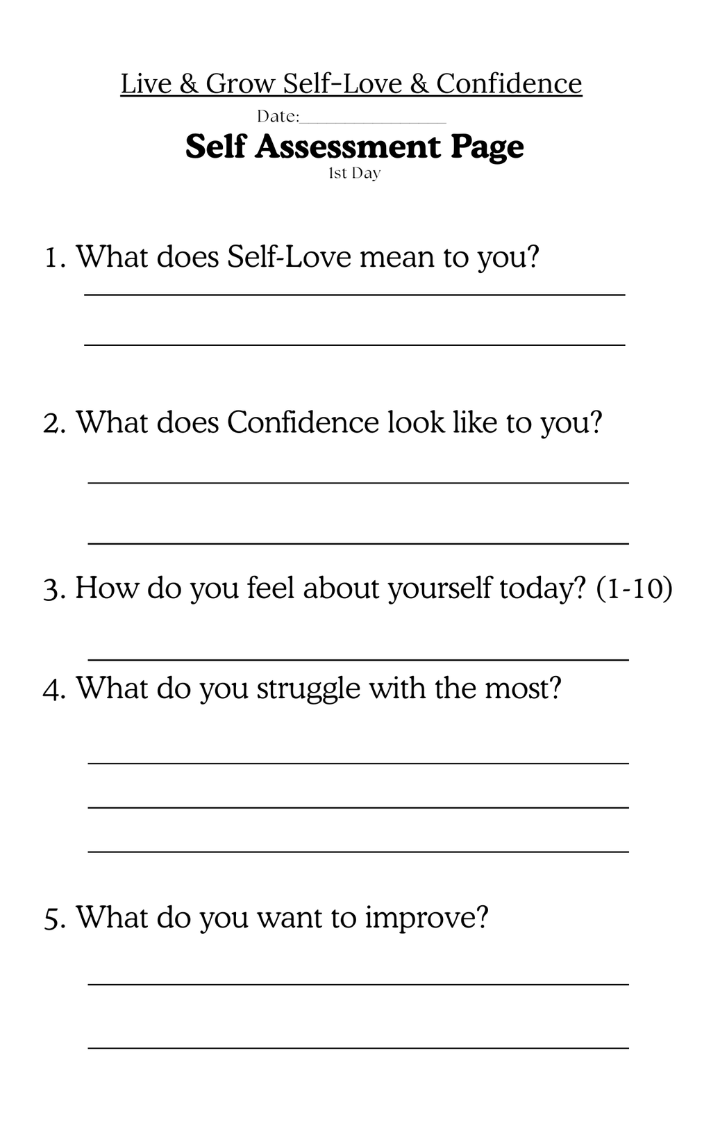 14 Day Self-Love & Confidence Journal