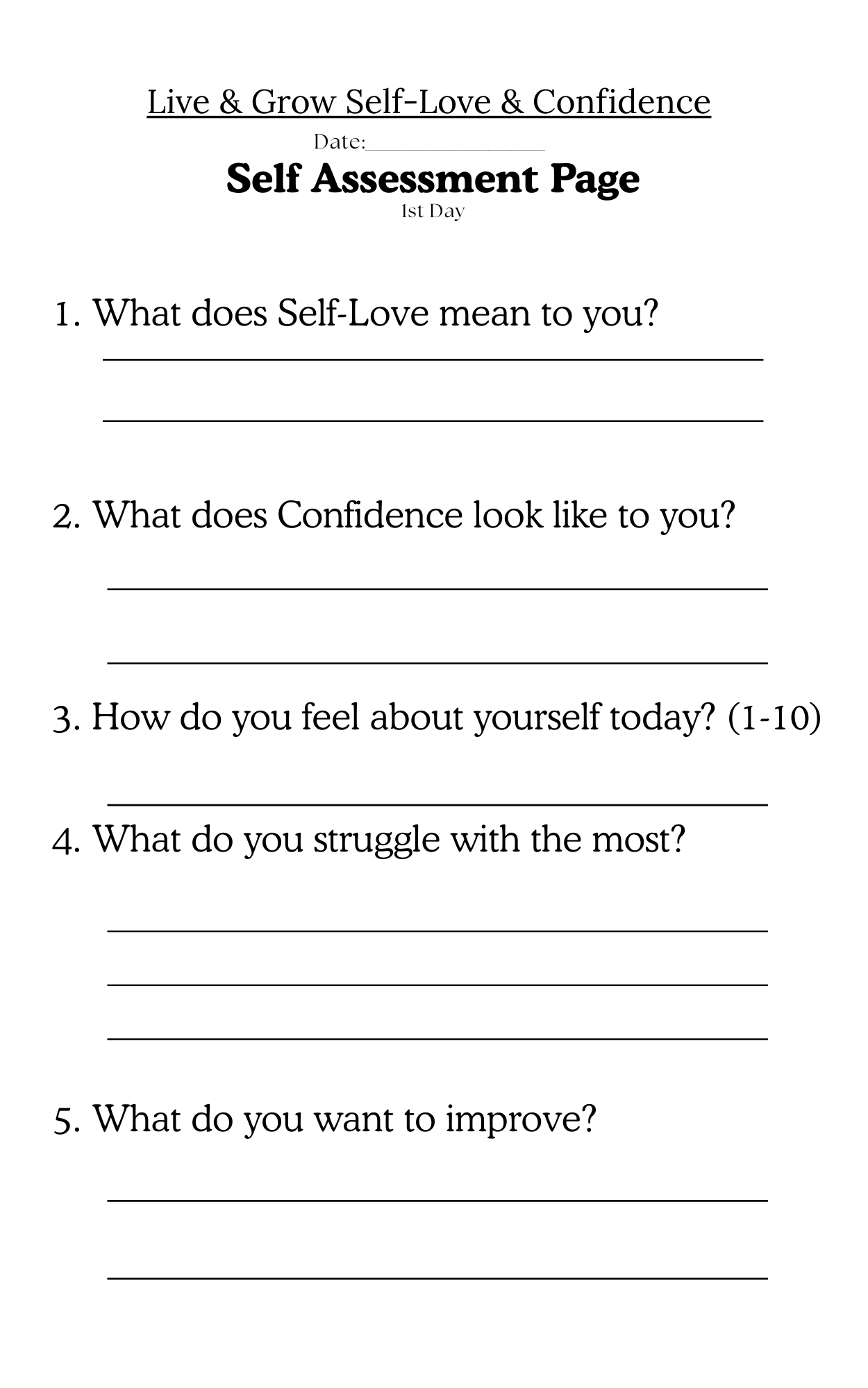 14 Day Self-Love & Confidence Journal