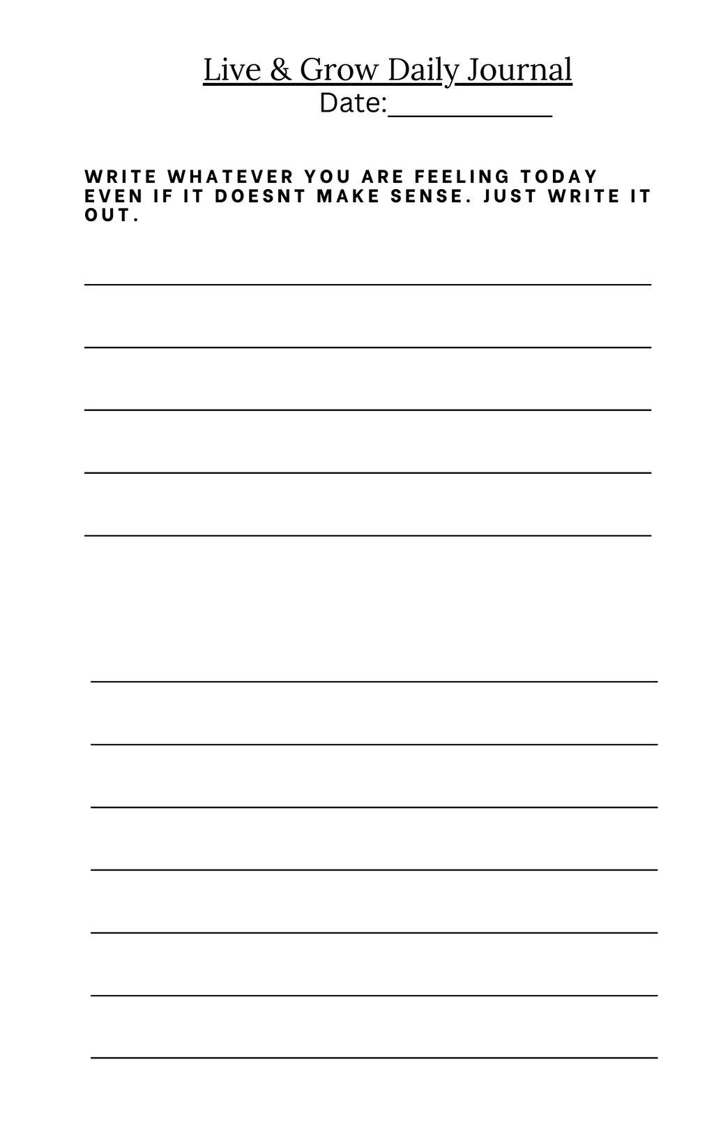 4 Week Daily Journal