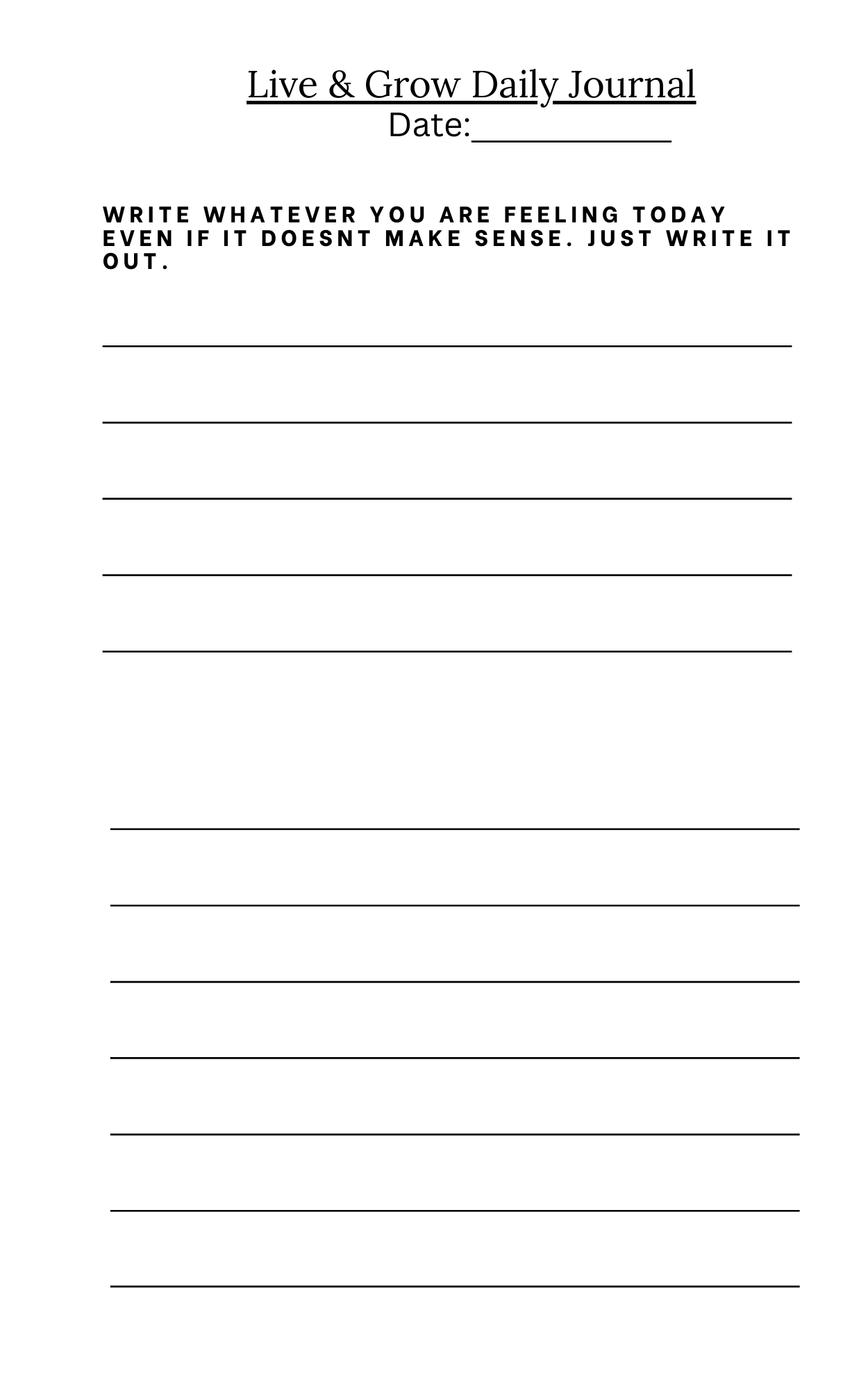 4 Week Daily Journal