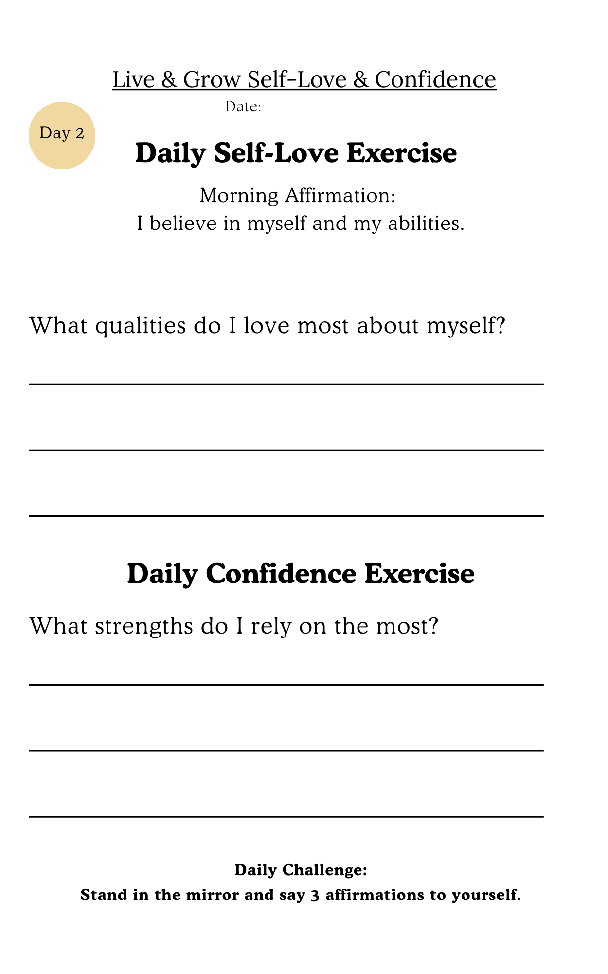 14 Day Self-Love & Confidence Journal